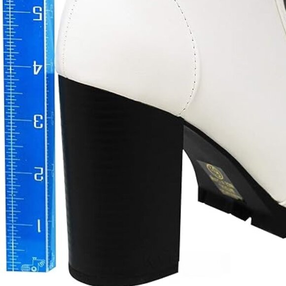 Womens Lace Up Block Heel Ankle Boot - 8 - Picture 3 of 8